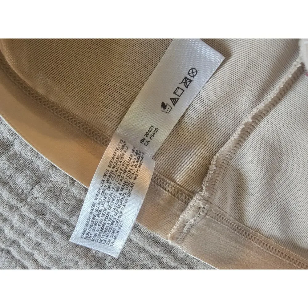 Wacoal Hi-Waist Thigh Shaper Sz M 6 Nude Tan Tummy Control open gusset underwear